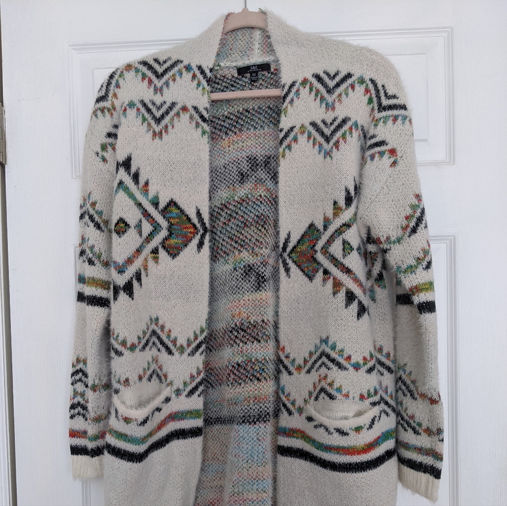 Aztec open knit cardigan